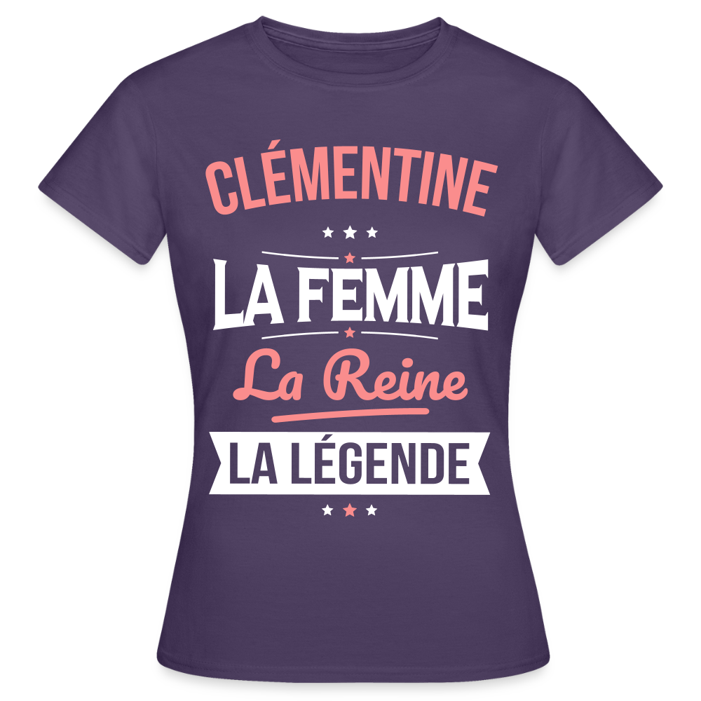 T-shirt Femme - Clémentine - la Femme - la Reine - la Légende - violet foncé