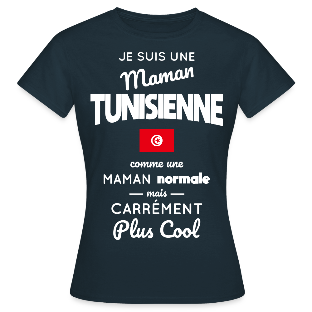 T-shirt Femme - Maman Tunisienne plus cool - marine