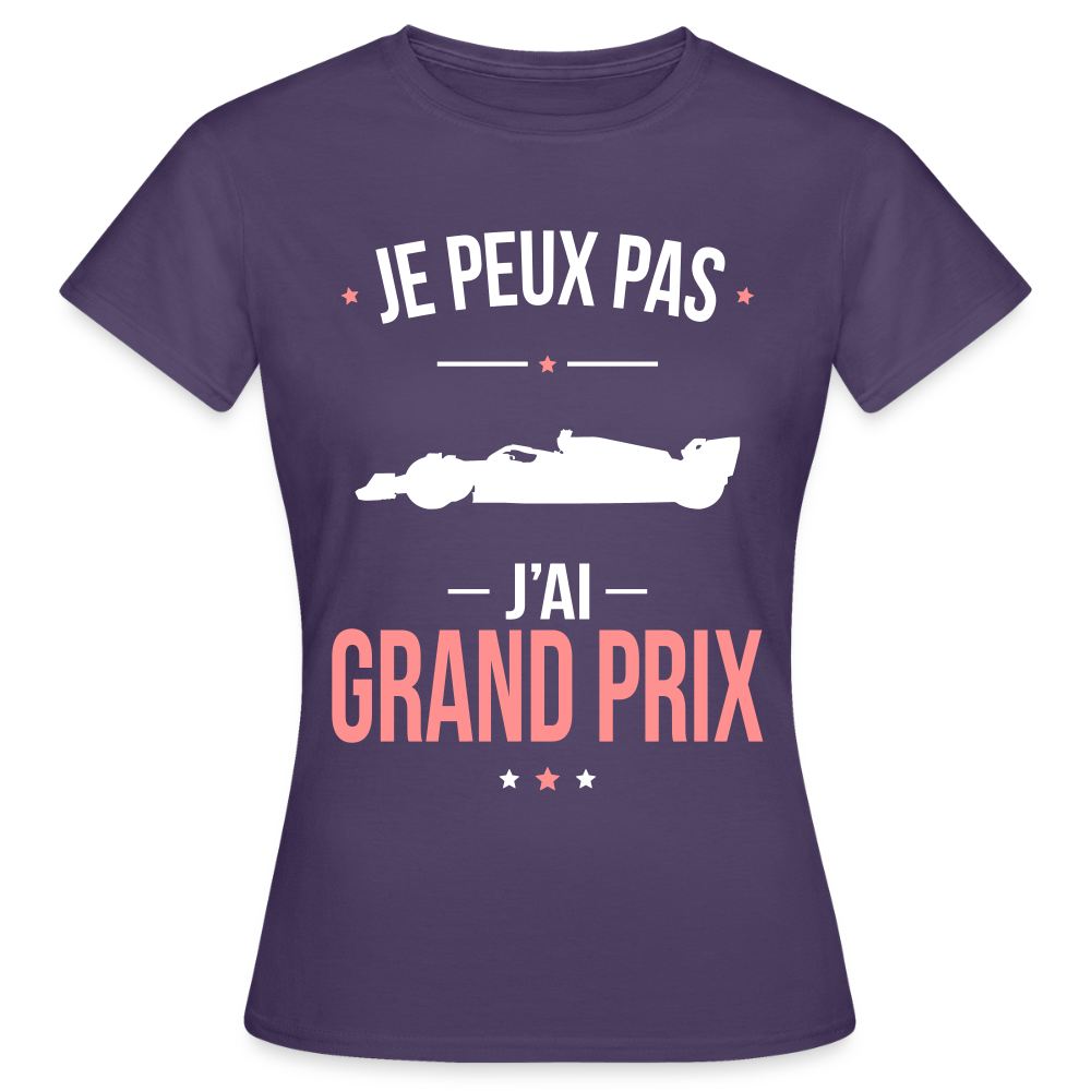 T-shirt Femme - Je peux pas j'ai Grand Prix - violet foncé
