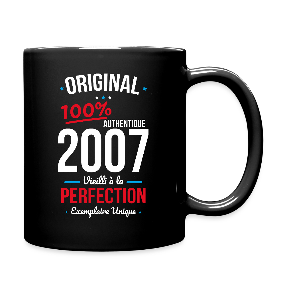 Mug uni - Anniversaire 18 Ans - Original 2007 - noir