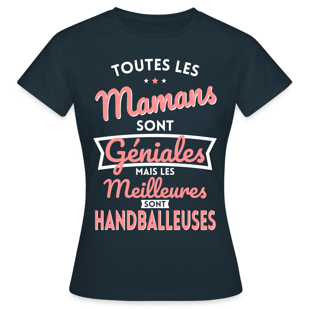 T-shirt Femme - Mamans géniales - Les meilleures sont handballeuses - marine