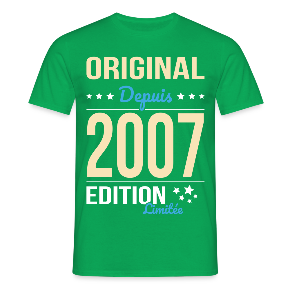 T-shirt Homme - Anniversaire 18 Ans - Original depuis 2007 - vert