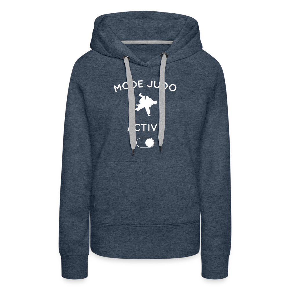 Sweat à capuche Premium Femme - Mode judo activé - bleu jeans