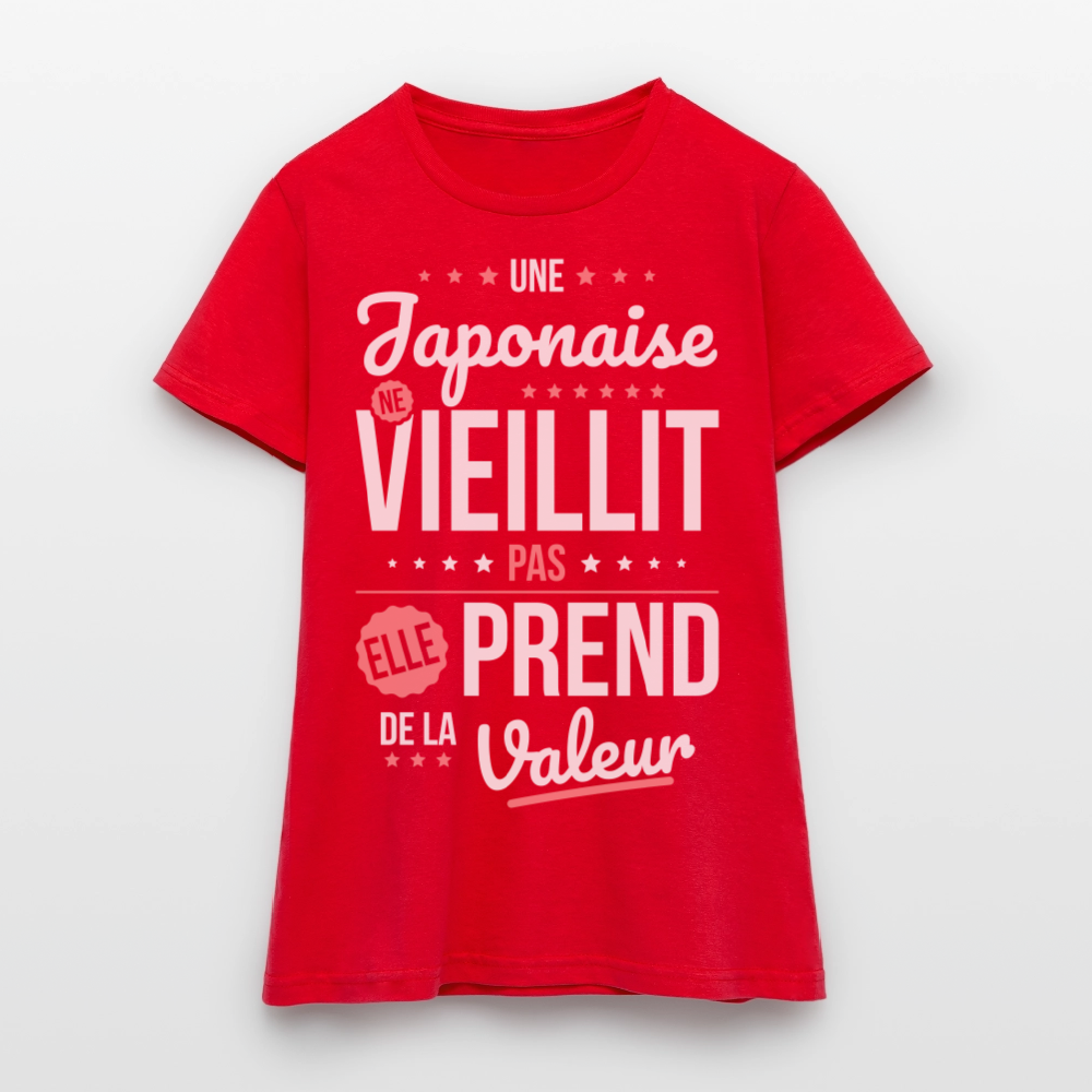 T-shirt Femme - Une Japonaise ne vieillit pas - rouge