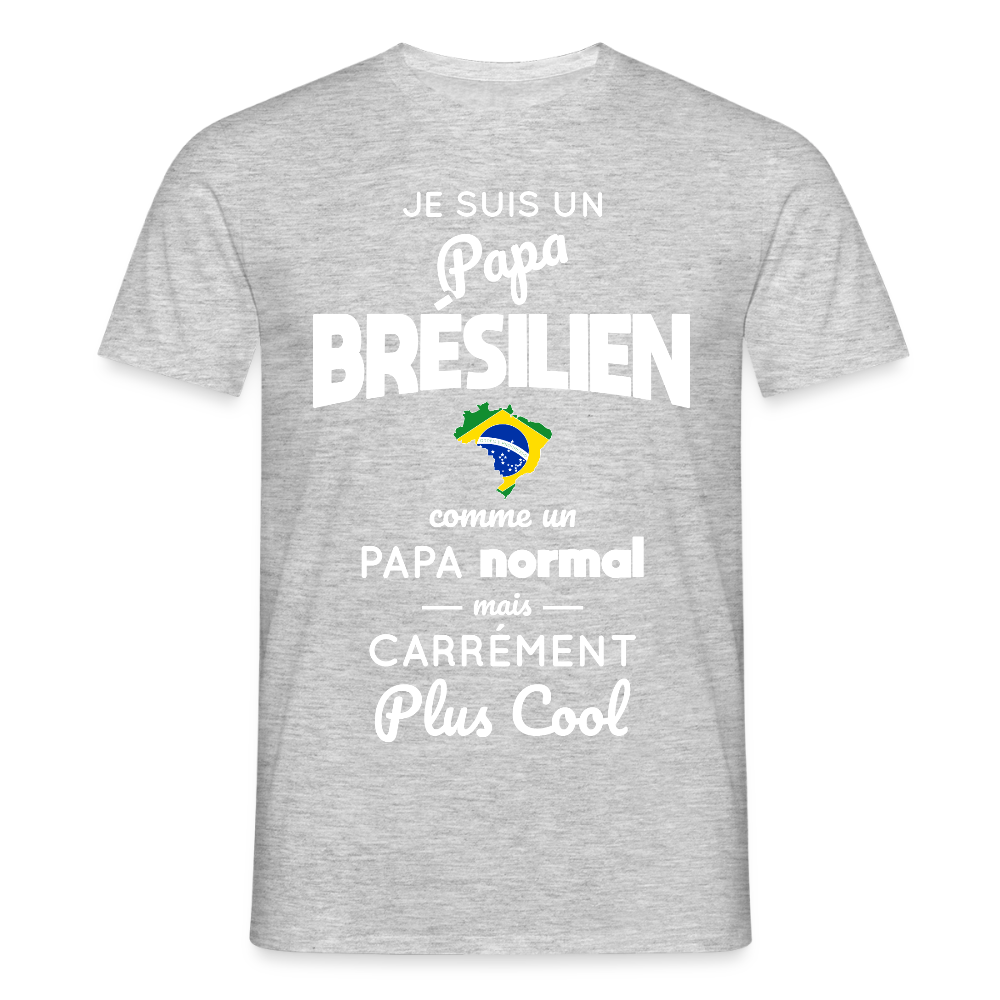 T-shirt Homme - Papa Brésilien Plus Cool - gris chiné