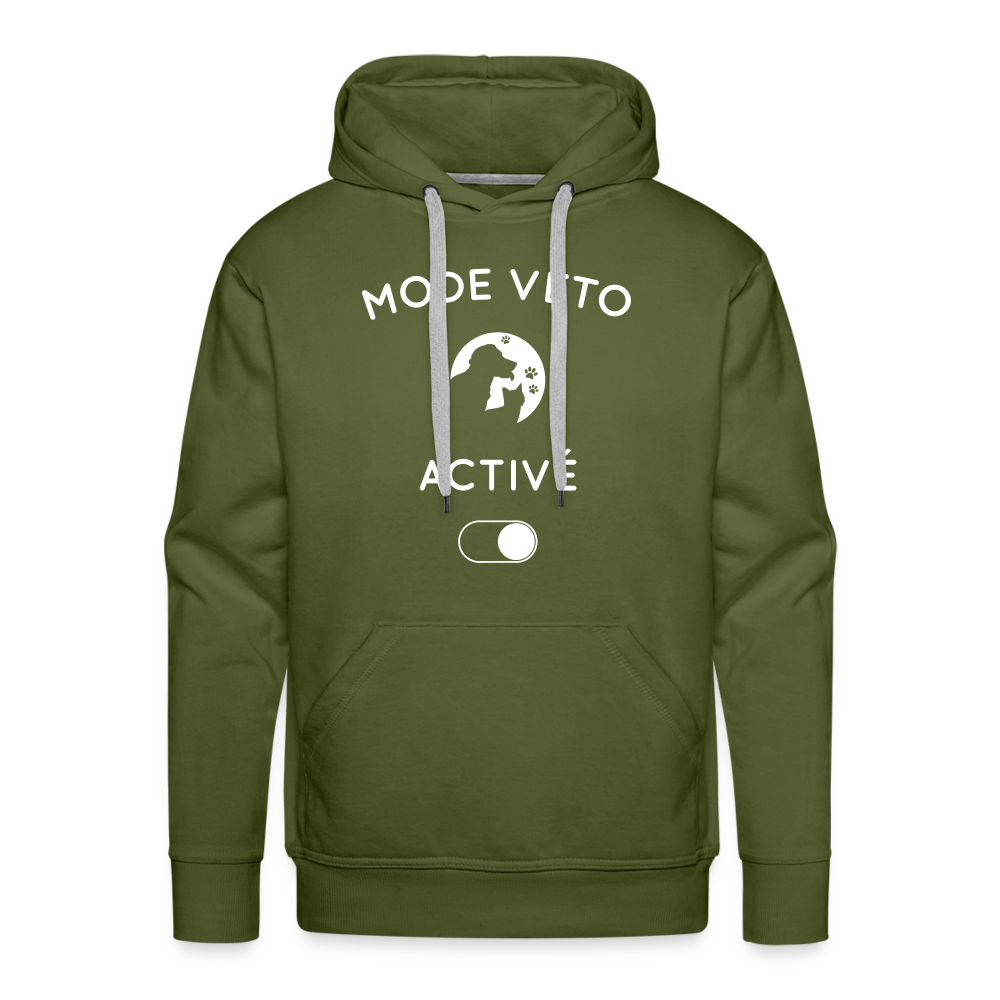 Sweat à capuche Premium Homme - Mode véto activé - vert olive