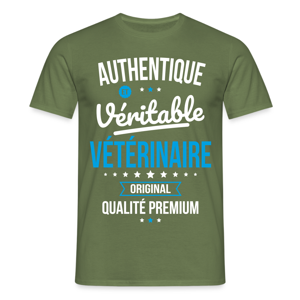 T-shirt Homme - Authentique et véritable Vétérinaire - vert militaire