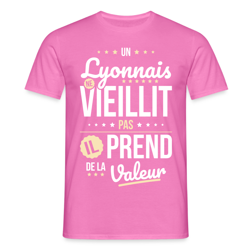 T-shirt Homme - Un Lyonnais ne vieillit pas - rose