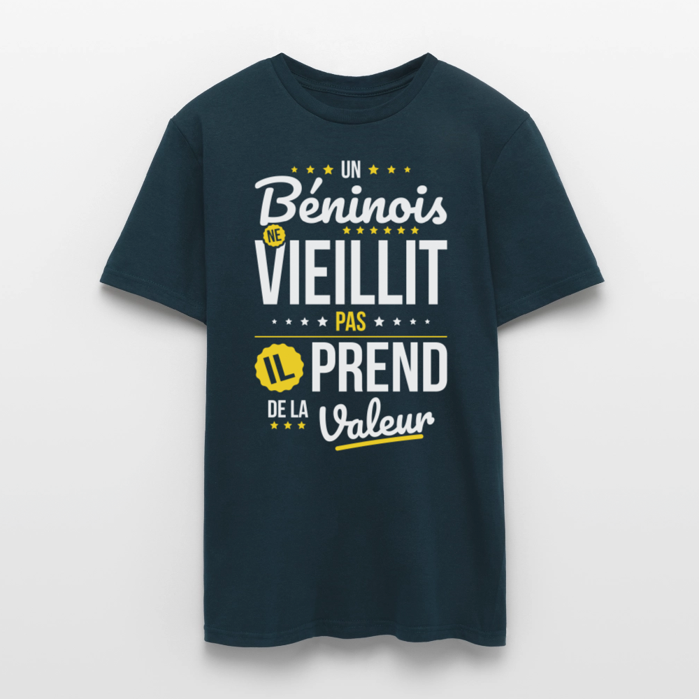 T-shirt Homme - Un Béninois ne vieillit pas - marine