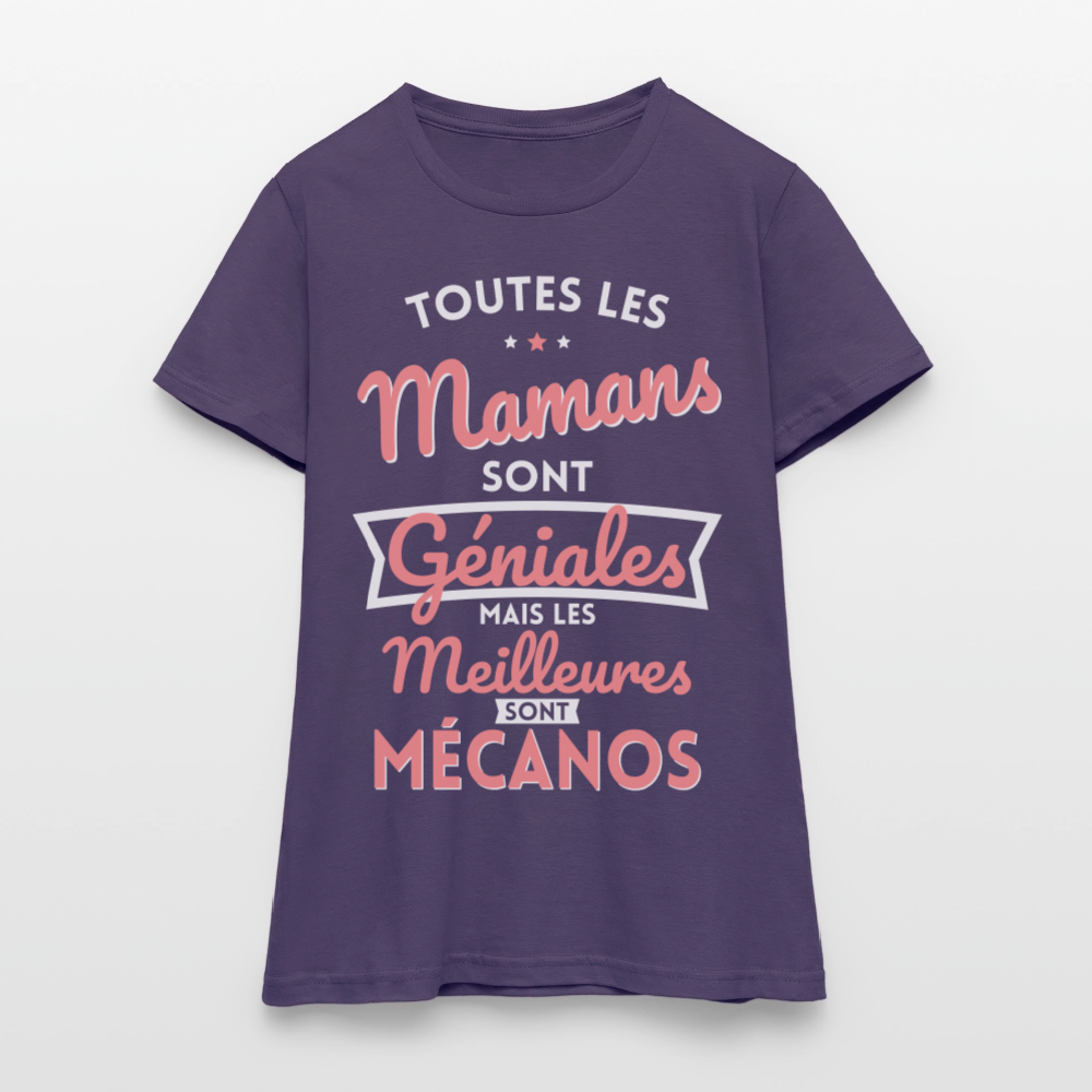 T-shirt Femme - Mamans géniales - Les meilleures sont mécanos - violet foncé