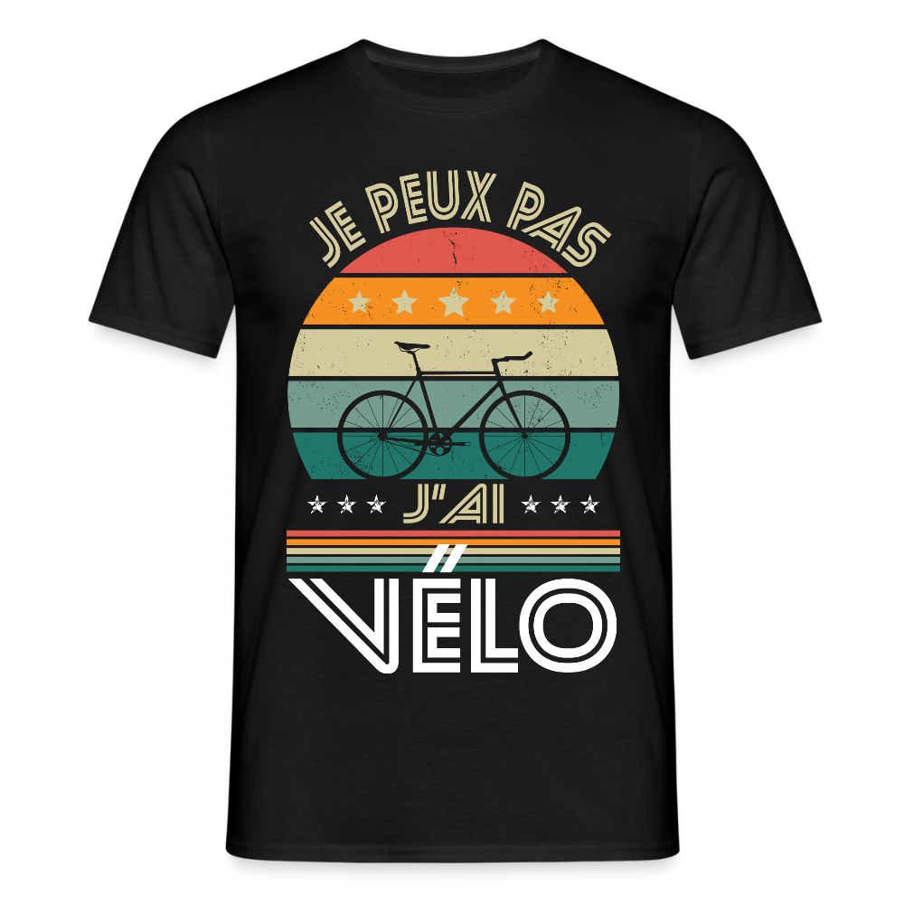 T-shirt Homme - Je peux pas j'ai Vélo - noir