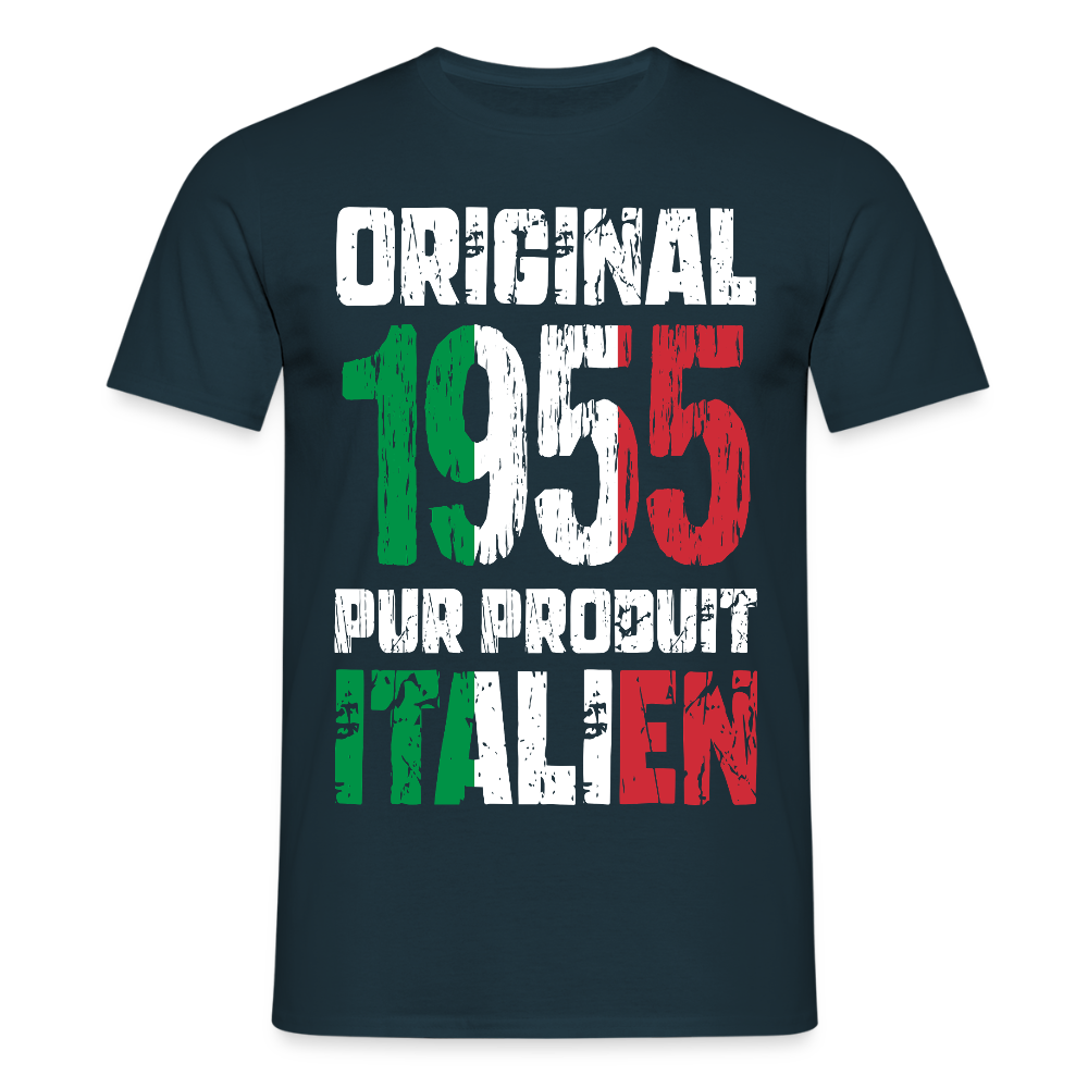 T-shirt Homme - Anniversaire 70 Ans - Original 1955 - Pur produit Italien - marine