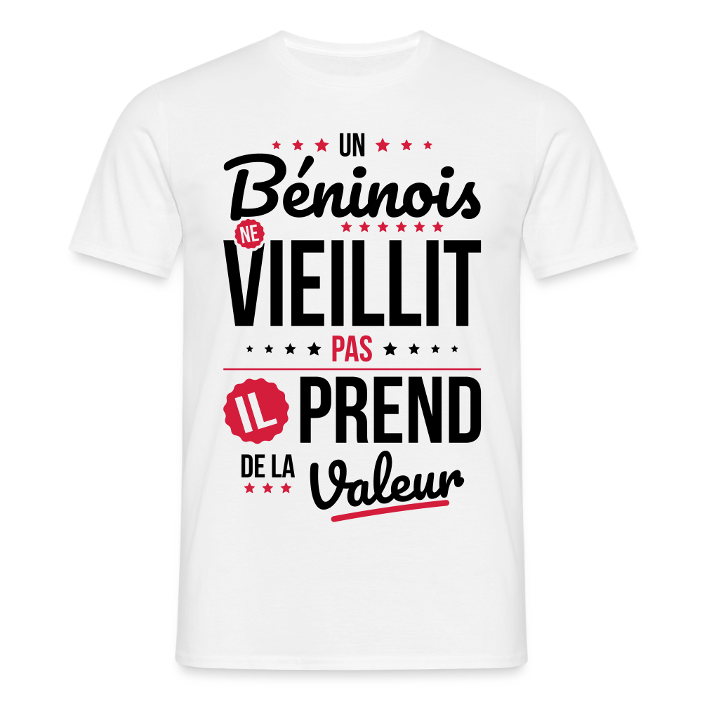 T-shirt Homme - Un Béninois ne vieillit pas - blanc