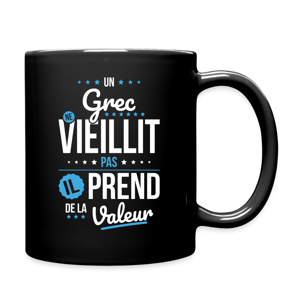 Mug uni - Un Grec ne vieillit pas - noir