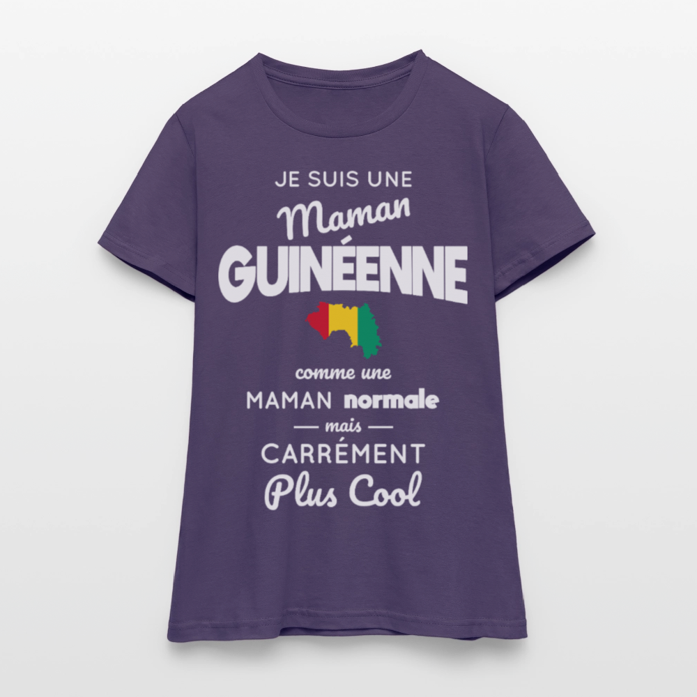 T-shirt Femme - Maman Guinéenne plus cool - violet foncé