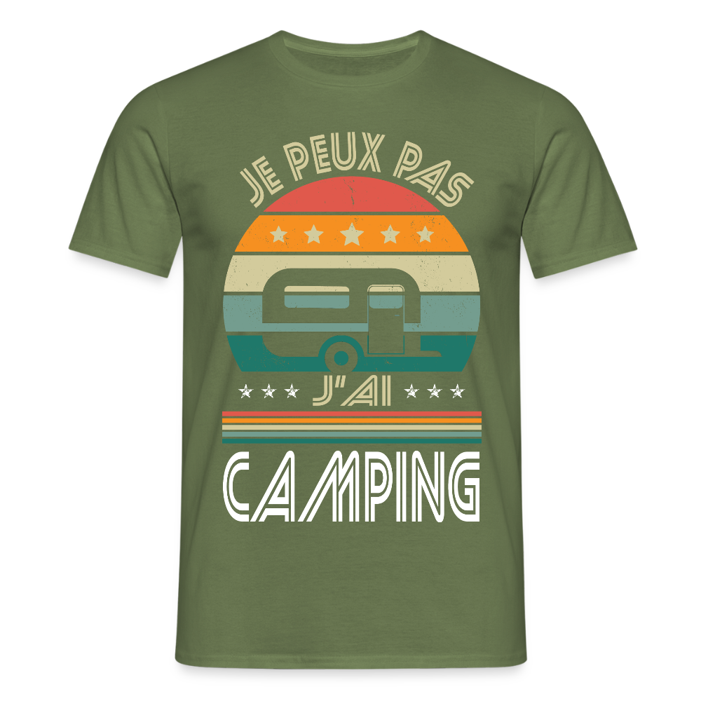 T-shirt Homme - Je peux pas j'ai Camping - vert militaire
