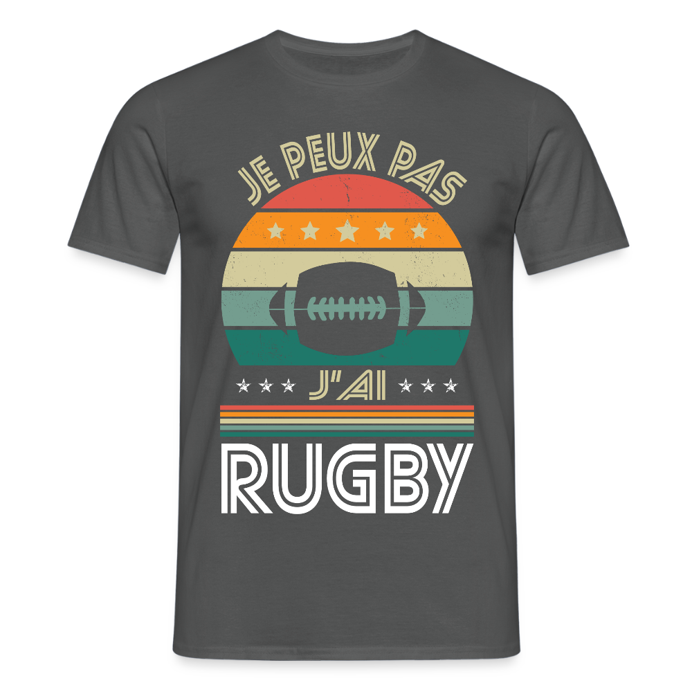 T-shirt Homme - Je peux pas j'ai Rugby - charbon