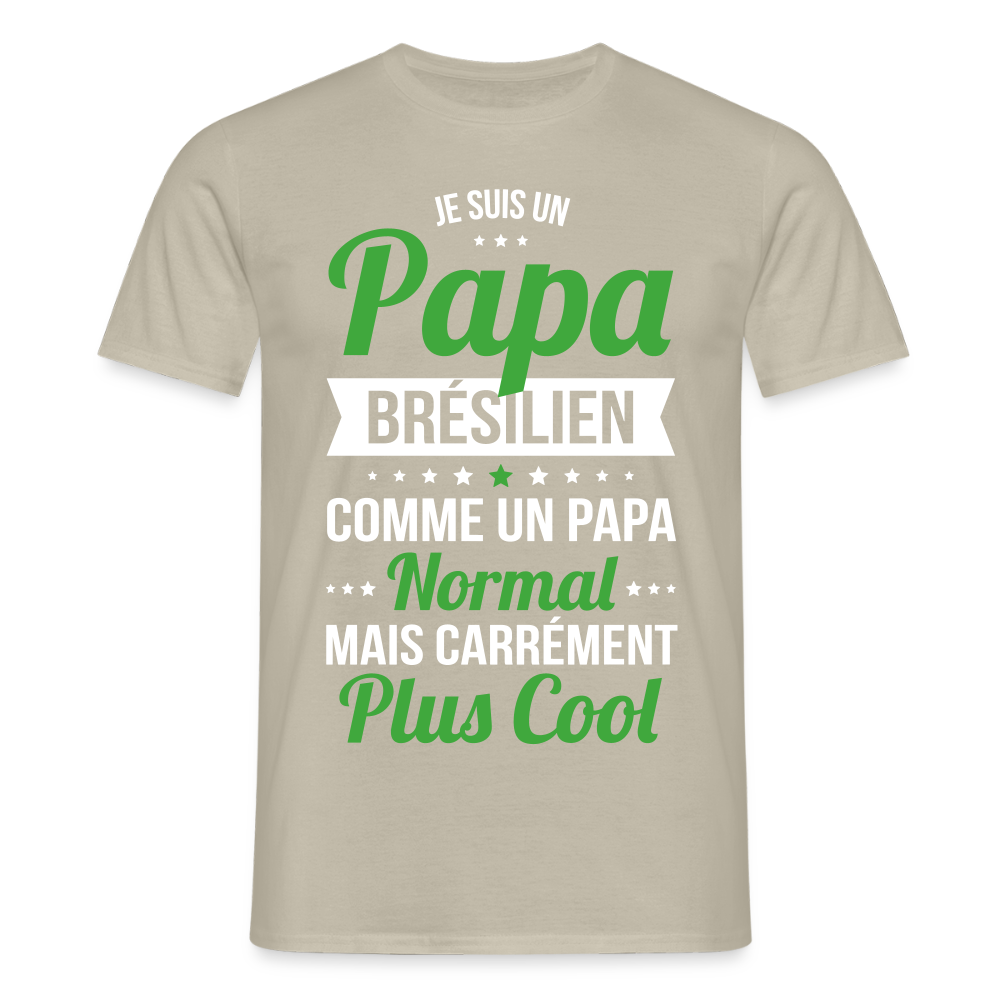 T-shirt Homme - Papa Brésilien Plus Cool - beige sable