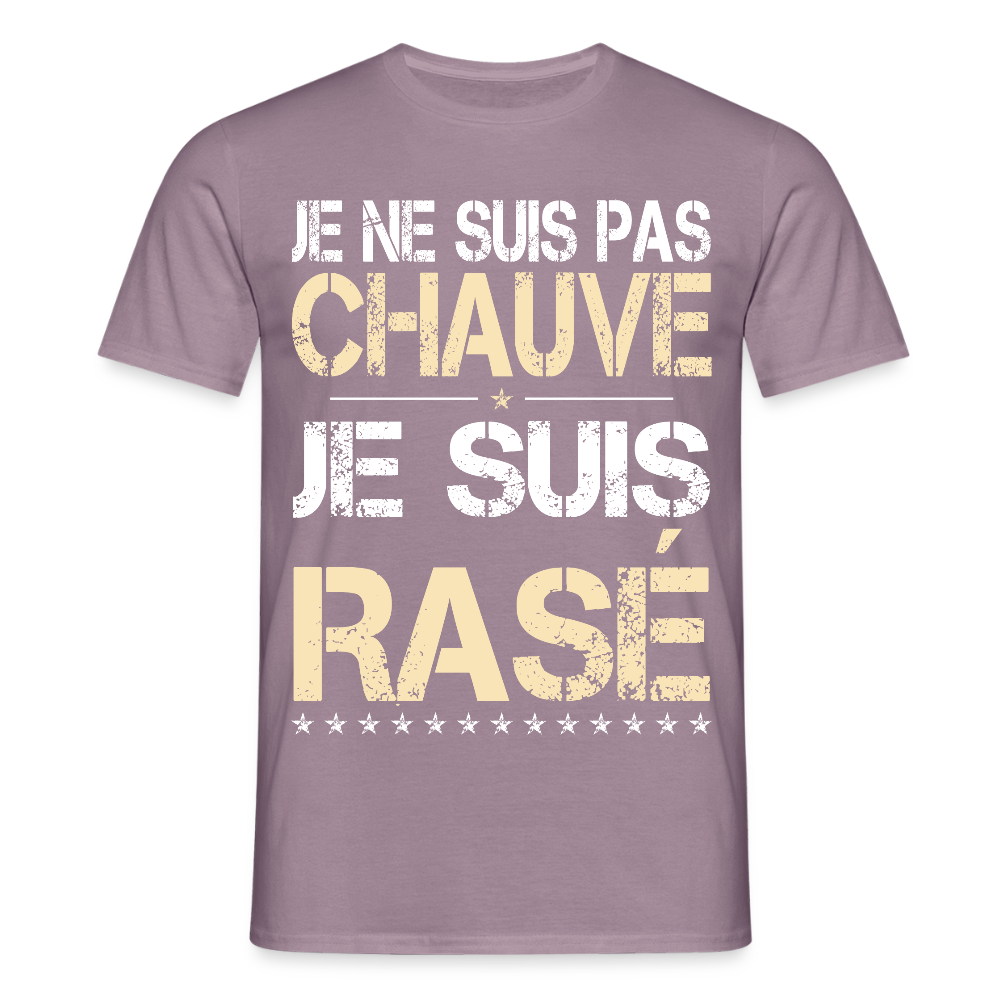T-shirt Homme - Je ne suis pas chauve - Cadeau Humour - mauve gris