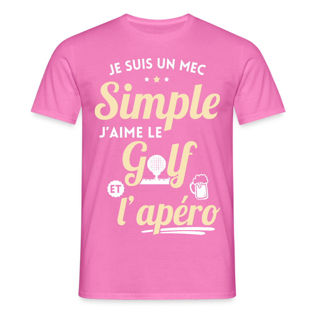 T-shirt Homme - J'aime le golf et l'apéro - rose
