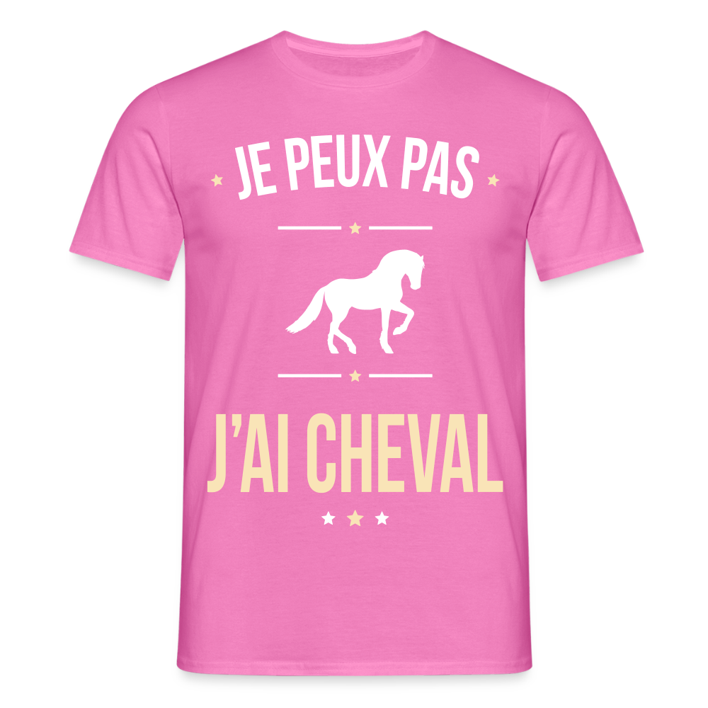 T-shirt Homme - Je peux pas j'ai Cheval - rose
