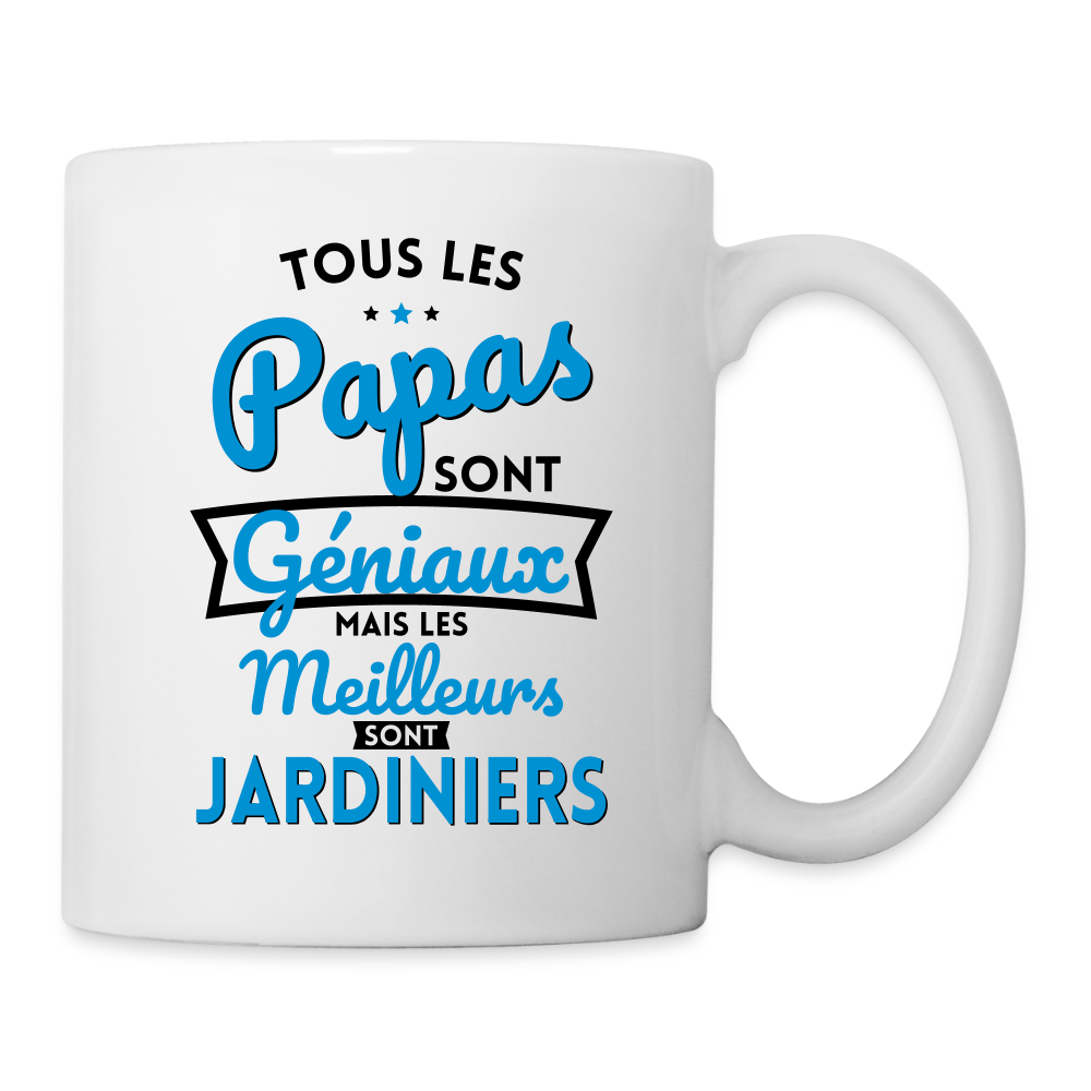 Mug blanc - Papas géniaux - Les meilleurs sont jardiniers - blanc