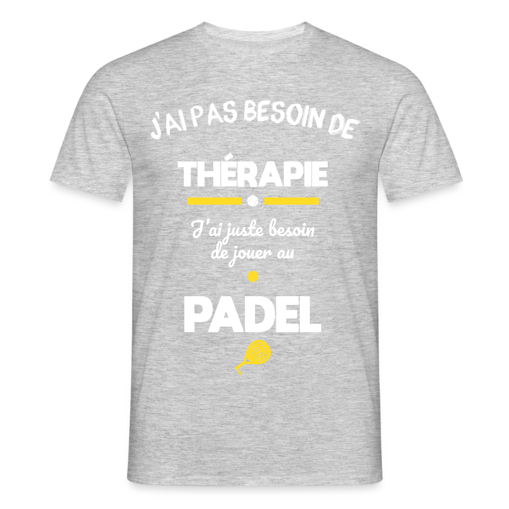 T-shirt Homme - Besoin De Jouer Au Padel - gris chiné