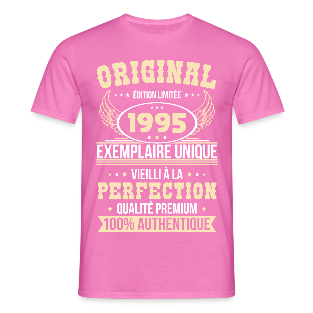 T-shirt Homme - Anniversaire 30 Ans - Original 1995 - rose