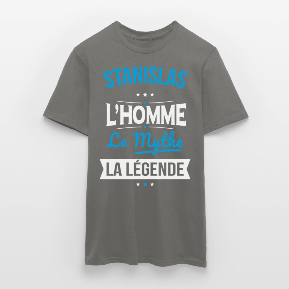 T-shirt Homme - Stanislas - l'Homme - le Mythe - la Légende - gris graphite