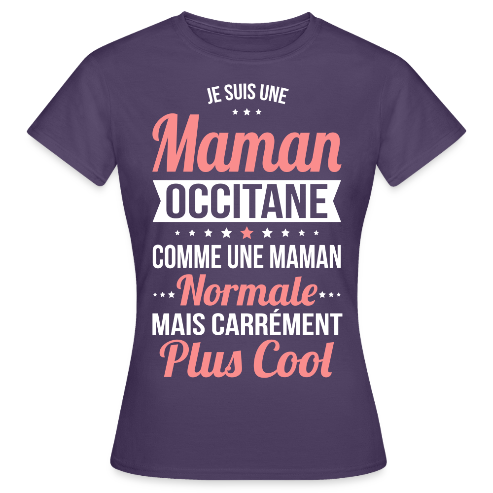 T-shirt Femme - Maman Occitane plus cool - violet foncé