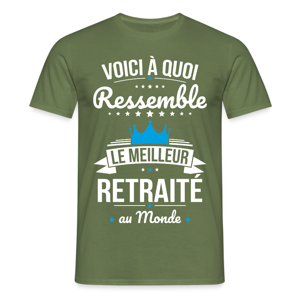 T-shirt Homme Retraité – Le Meilleur Retraité au Monde - vert militaire