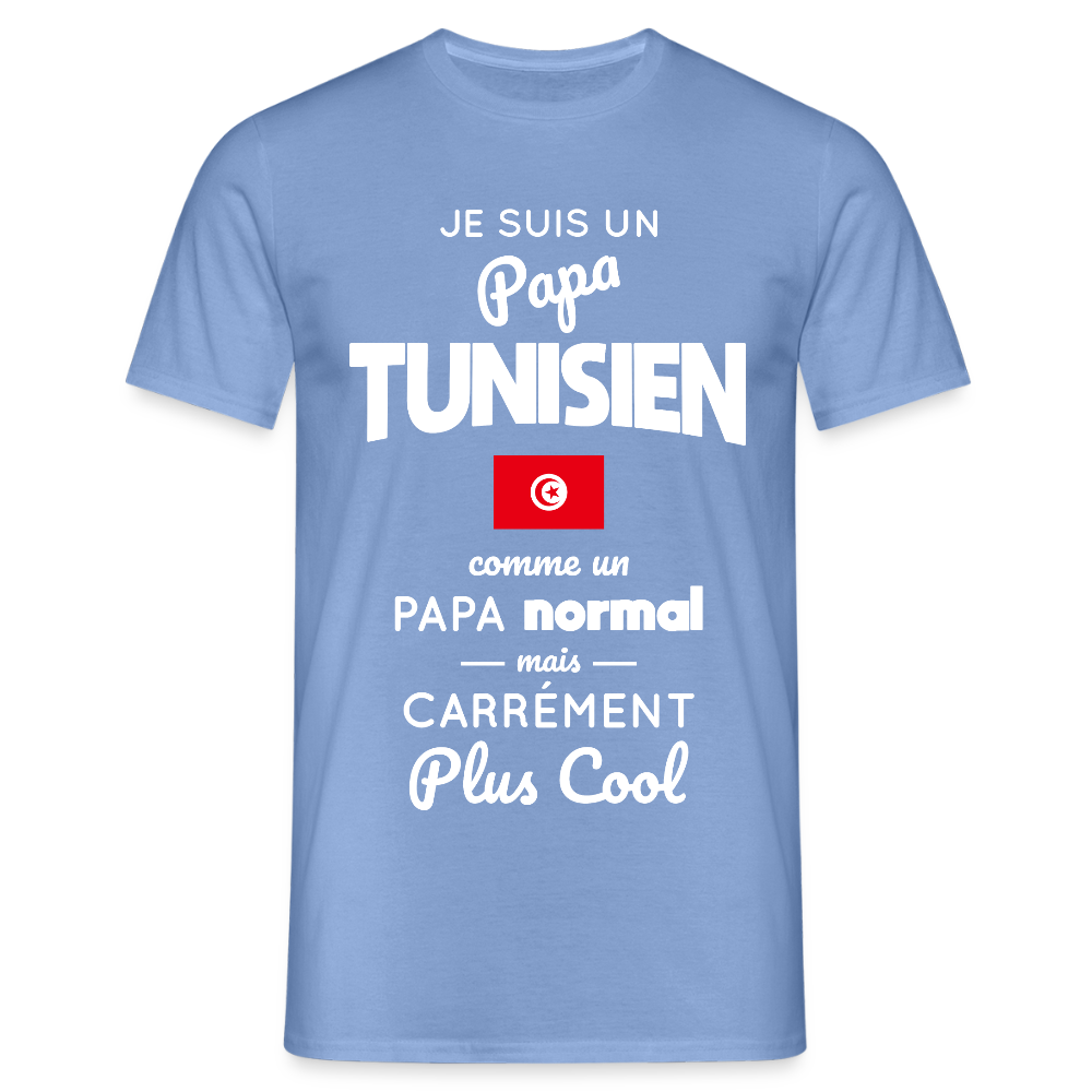 T-shirt Homme - Papa Tunisien Plus Cool - carolina blue