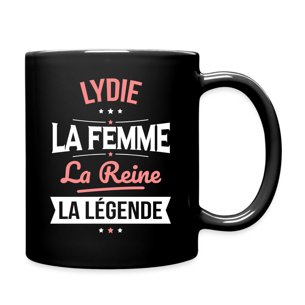 Mug uni - Lydie - la Femme - la Reine - la Légende - noir