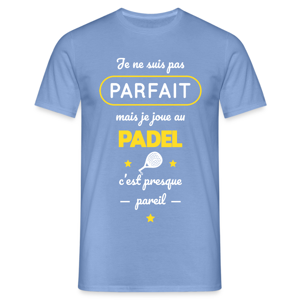 T-shirt Homme - Je Ne Suis Pas Parfait Mais Je Joue Au Padel - carolina blue