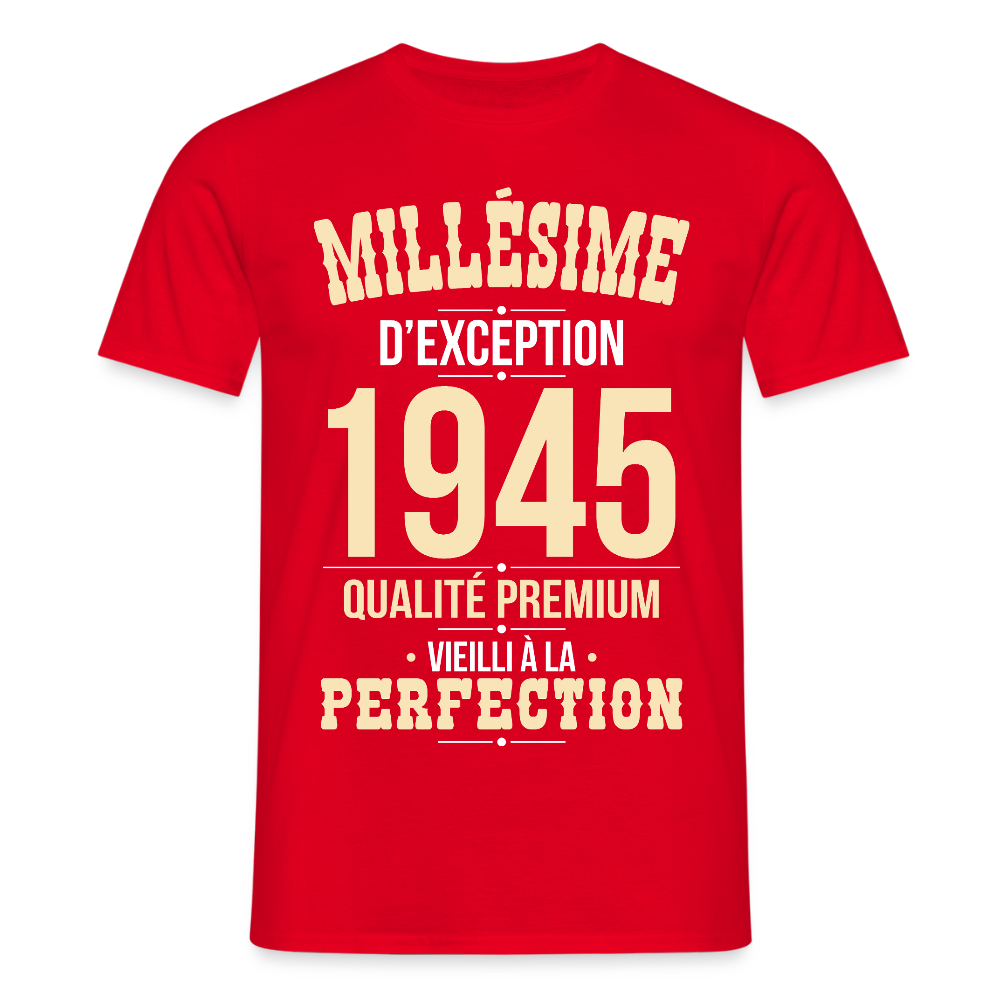 T-shirt Homme - Anniversaire 80 Ans - Millésime 1945 - rouge