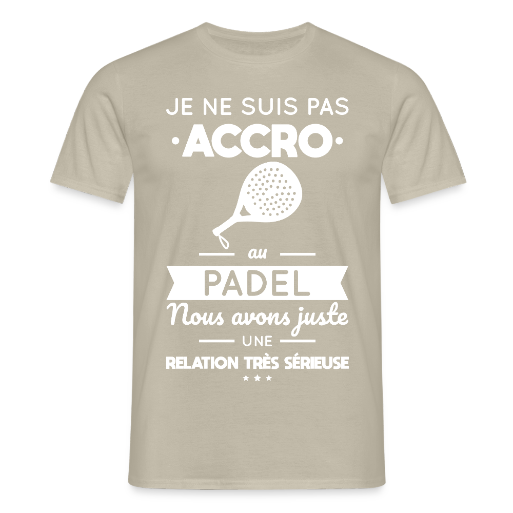 T-shirt Homme - Je Ne Suis Pas Accro Au Padel - beige sable