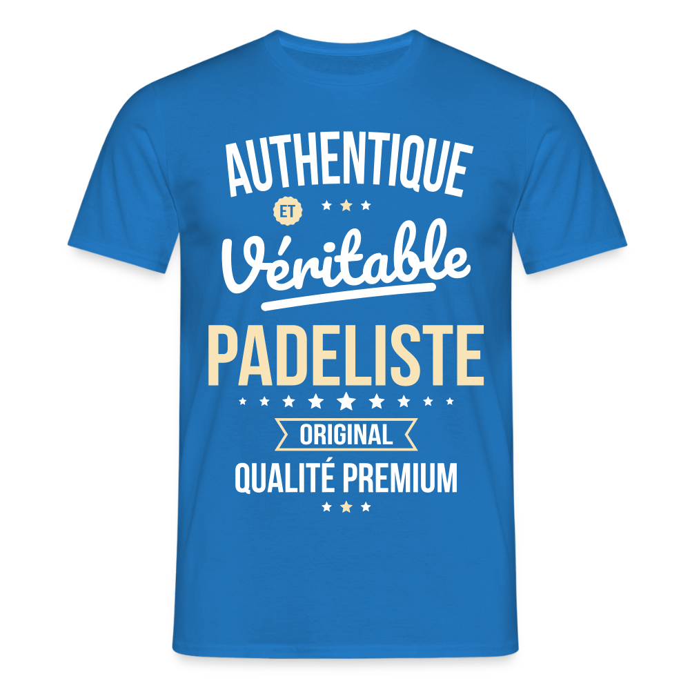 T-shirt Homme - Authentique et véritable Padeliste - bleu royal