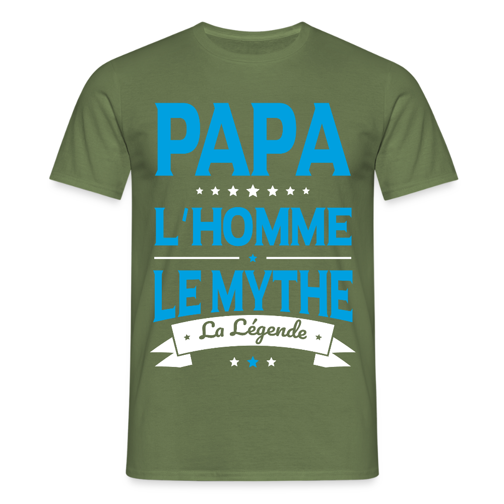 T-shirt Homme - Papa L'Homme le Mythe la Légende - vert militaire