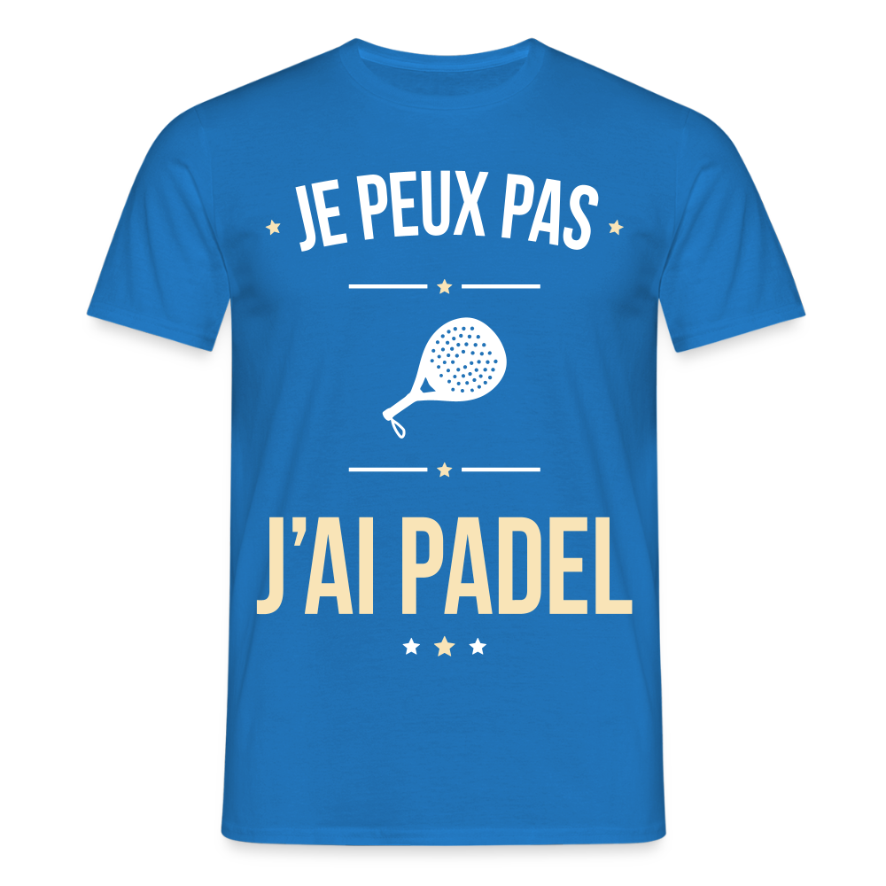 T-shirt Homme - Je peux pas j'ai Padel - bleu royal
