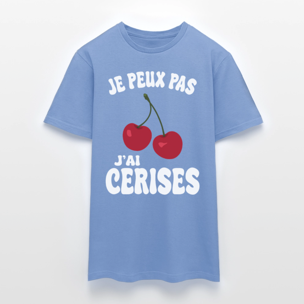 T-shirt Homme - Je peux pas j'ai cerises - carolina blue