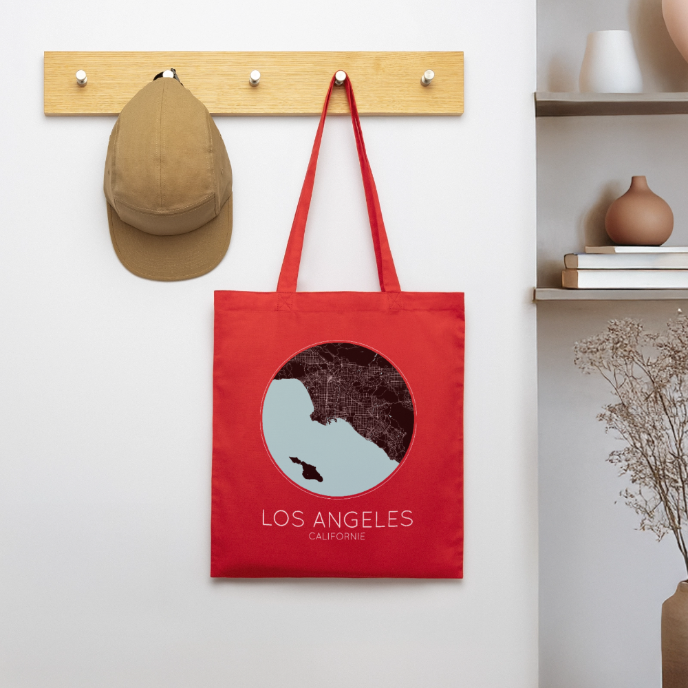 Tote Bag Los Angeles Bio – Plan de Los Angeles - rouge