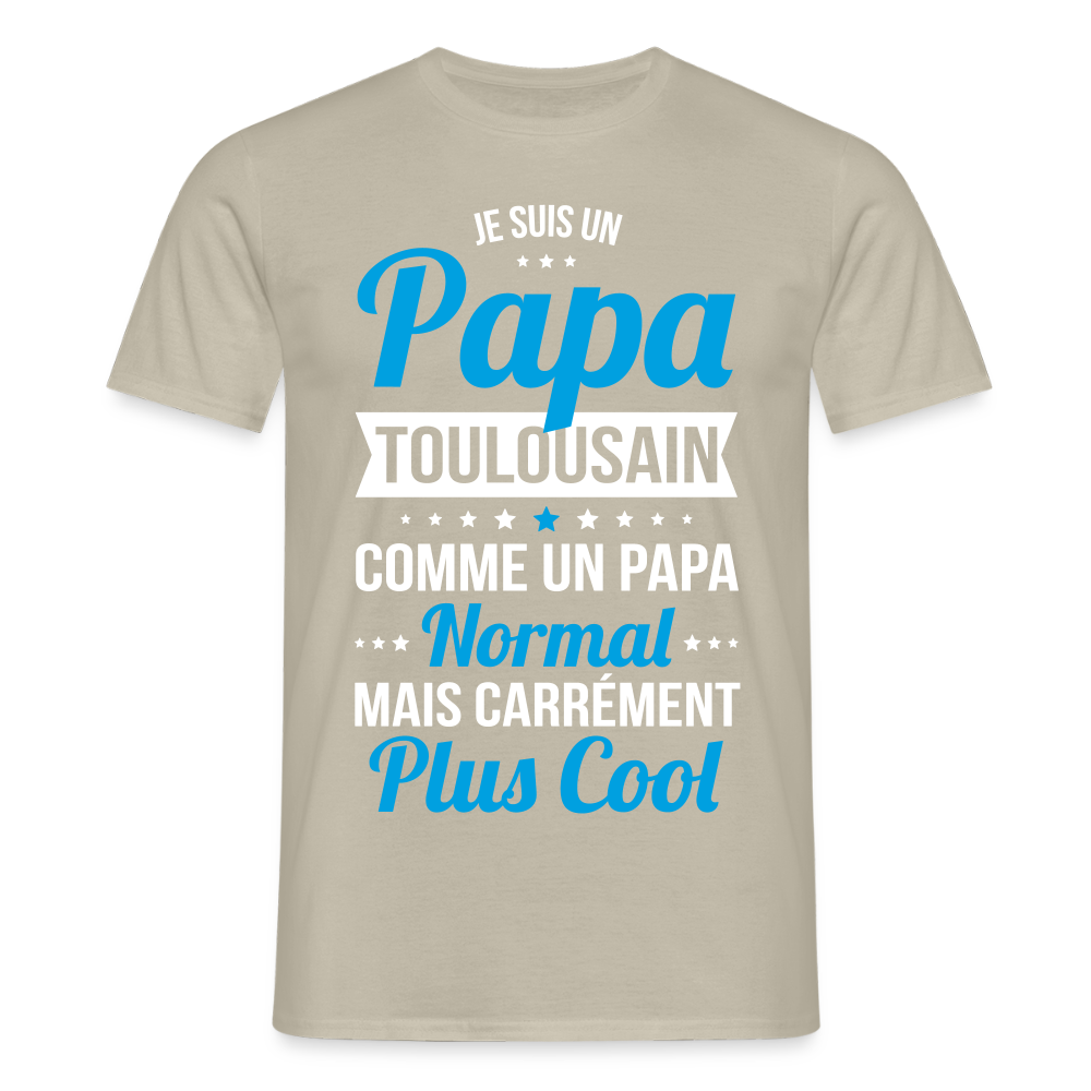 T-shirt Homme - Papa Toulousain Plus Cool - beige sable