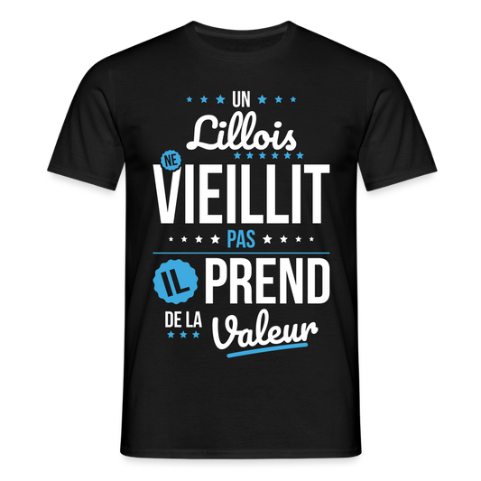 T-shirt Homme - Un Lillois ne vieillit pas - noir