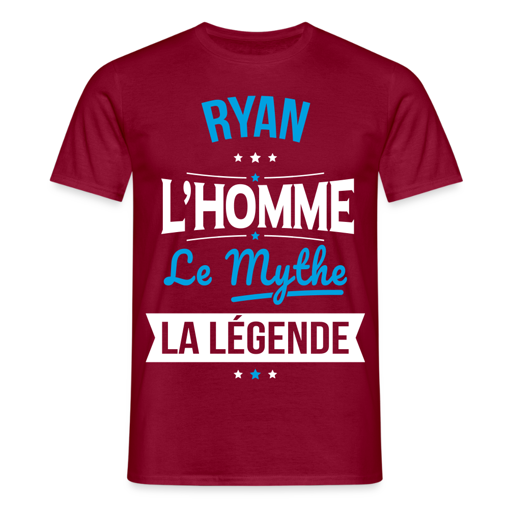 T-shirt Homme - Ryan - l'Homme - le Mythe - la Légende - rouge brique