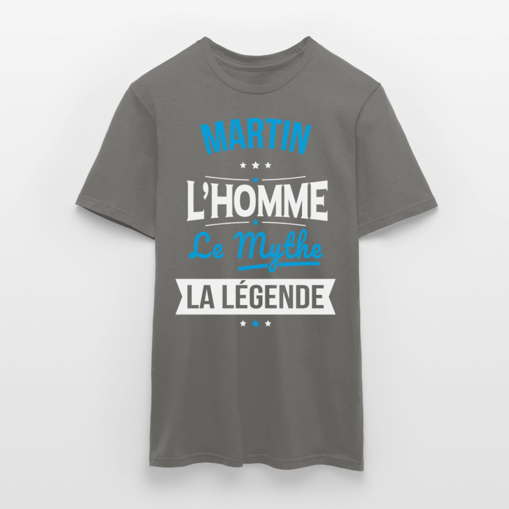 T-shirt Homme - Martin - l'Homme - le Mythe - la Légende - gris graphite