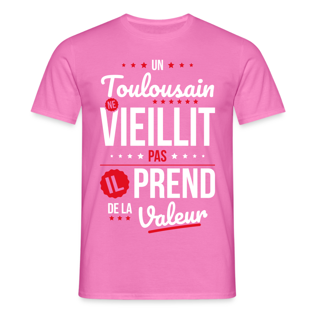 T-shirt Homme - Un Toulousain ne vieillit pas - rose