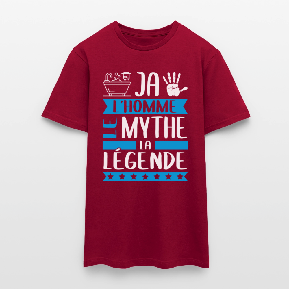 T-shirt homme Benjamin rébus – L’homme, le mythe, la légende - rouge brique