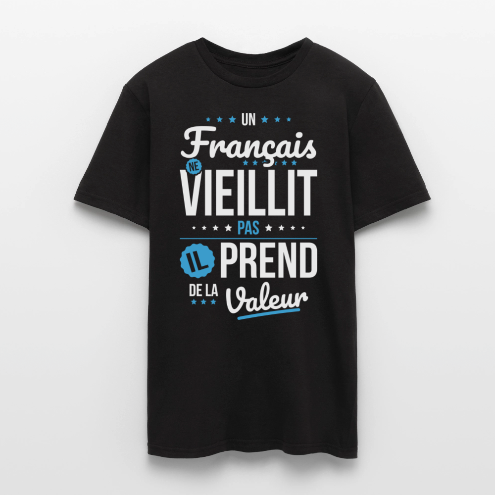 T-shirt Homme - Un Français ne vieillit pas - noir