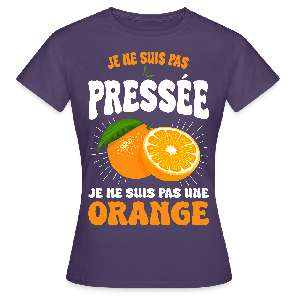 T-shirt Femme - Je ne suis pas une orange. - violet foncé