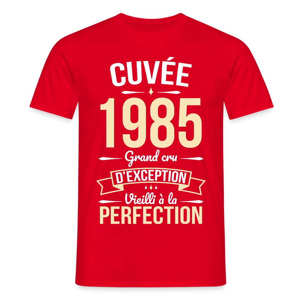 T-shirt Homme - Anniversaire 40 Ans - Cuvée 1985 - rouge